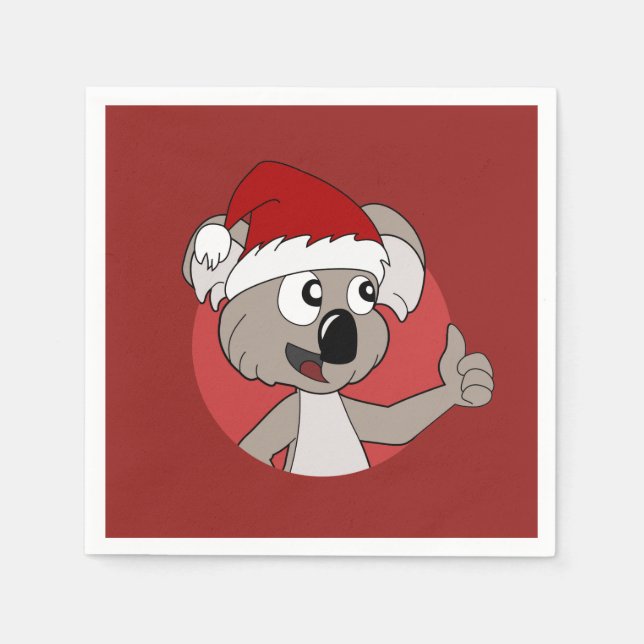 Weihnachtskoala-Cartoon Serviette (Vorderseite)
