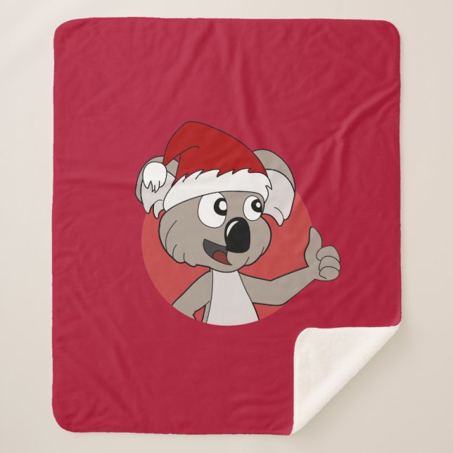 Weihnachtskoala-Cartoon Sherpadecke (Vorderseite)