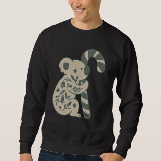 Weihnachtskoala mit Lebkuchenstab-Pullover Sweatshirt