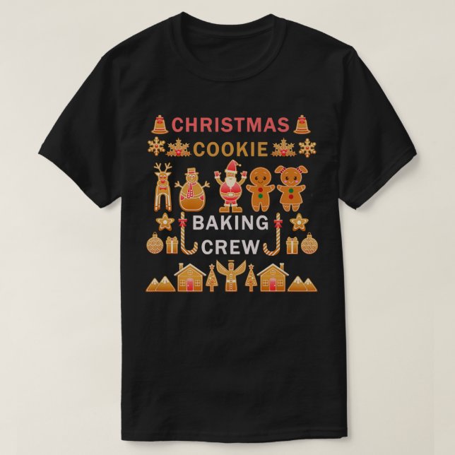 Weihnachtskochen Backen Crew T-Shirt Weihnachtskoc (Design vorne)