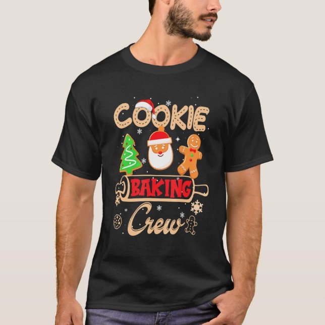 Weihnachtskochen Backgebäck Crew Lebkuchen Santa X T-Shirt (Vorderseite)