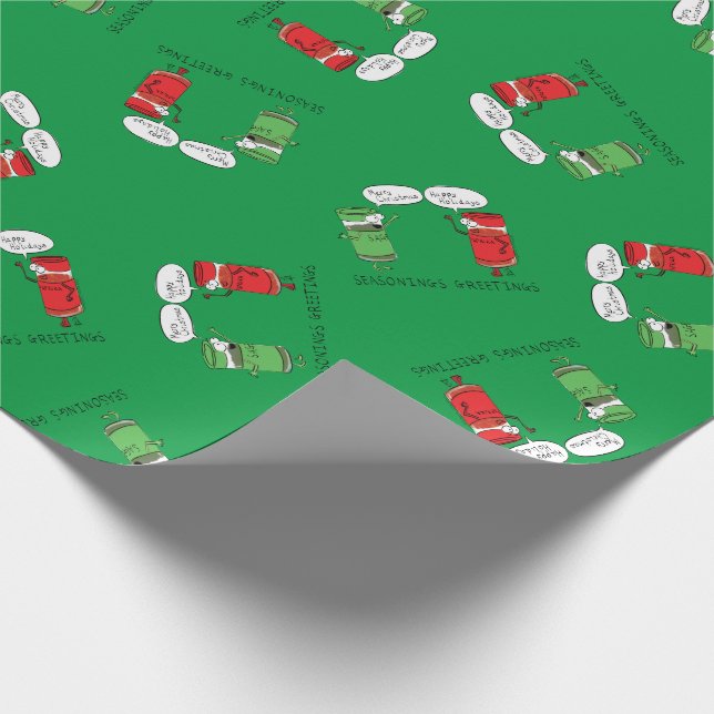 Weihnachtskochen Funny Koch Gewürze Geschenkpapier (Ecke)
