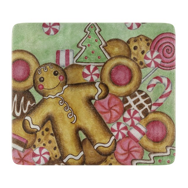 Weihnachtskochen Geschenk für Küchen Schneidebrett (Vorderseite)