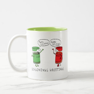 Weihnachtskochen Lustiger Chef Gewürze Zweifarbige Tasse
