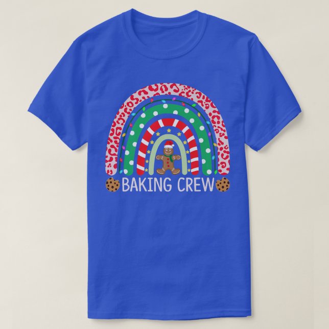 Weihnachtskochen Regenbogen Lebbrot Backen Crew T-Shirt (Design vorne)