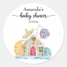 Weihnachtskochshaus Babydusche Runder Aufkleber