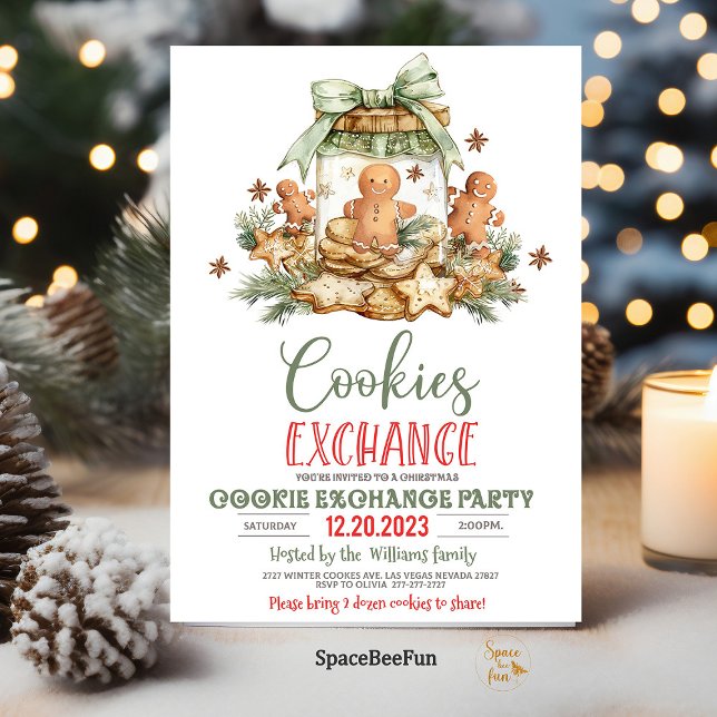 Weihnachtskochtausch Einladung Holiday Cook (Christmas cookie,exchange invitation,Template digital,Holiday cookie,exchange party,Personalize,Cook)