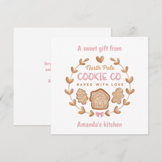 Weihnachtskochtausch Lebkuchen Rosa Feiertagskarte (Vorne/Hinten)