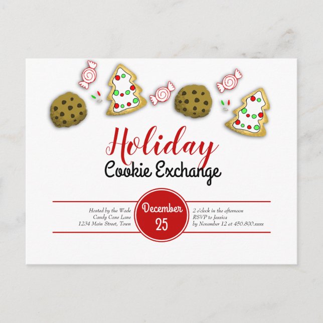 Weihnachtskochtausch Whimsical Postkarte (Vorderseite)