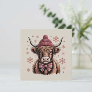 Weihnachtskokette Highland Kuh Western Farmer Feiertagskarte