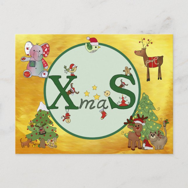 Weihnachtskolage Postkarte (Vorderseite)