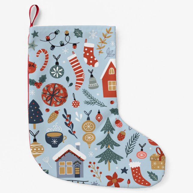 Weihnachtskollektion dekorativer Winterelemente Kleiner Weihnachtsstrumpf (Vorderseite)