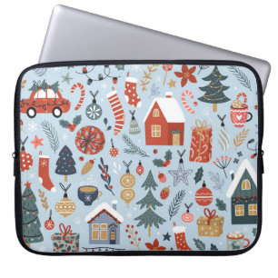 Weihnachtskollektion dekorativer Winterelemente Laptopschutzhülle