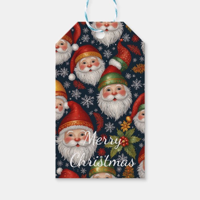 Weihnachtskollektion mit Vintage-Weihnachtsmann Geschenkanhänger (Vorderseite)
