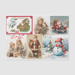 Weihnachtskollektion mit Weihnachtsmann und Kinder Seidenpapier