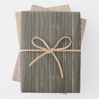 Weihnachtskollektion | Streifen grün, rot, Gold Geschenkpapier Set
