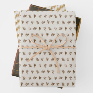Weihnachtskollektion | Warm Kariert, Streifen, Zed Geschenkpapier Set