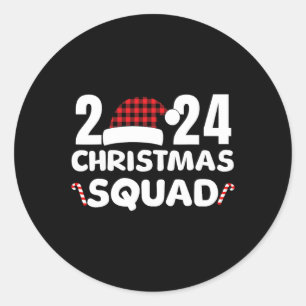 Weihnachtskommad 2024 Familiengruppe Matching Chri Runder Aufkleber