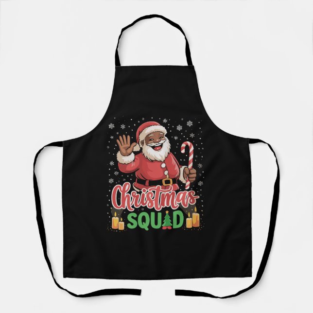 Weihnachtskommad Santa Afro Man Proud Black Africa Schürze (Vorderseite)