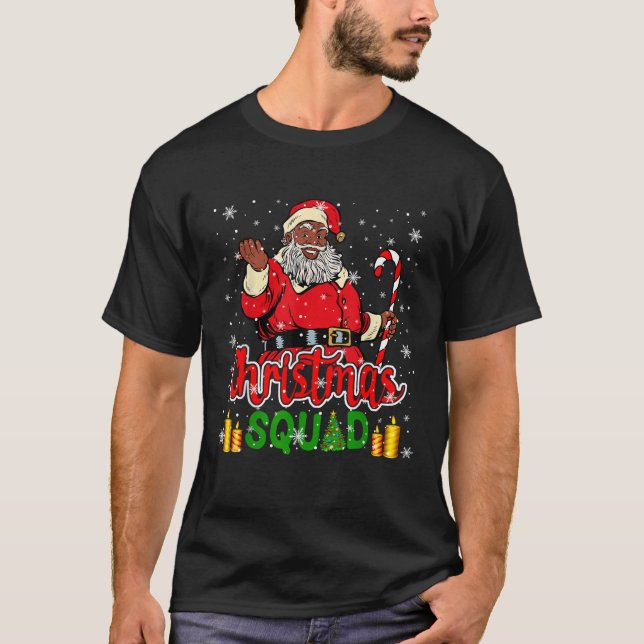 Weihnachtskommad Santa Afro Man Proud Black Africa T-Shirt (Vorderseite)
