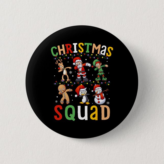 Weihnachtskommad Santa Dabbing Elf Familie Matchin Button (Vorderseite)