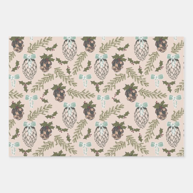 Weihnachtskone Geschenkpapier Set (Vorderseite)