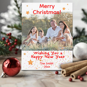 Weihnachtskonfetti-Foto-Postkarte Postkarte