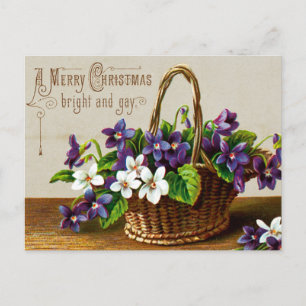Weihnachtskorb Feiertagspostkarte