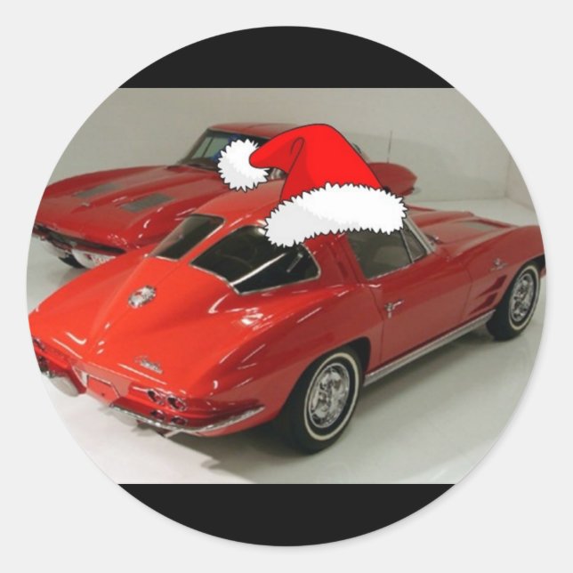 Weihnachtskorvettes/Alles, was ich zu Weihnachten  Runder Aufkleber (Vorderseite)