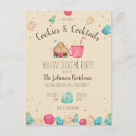 Weihnachtskost + Cocktail Budget Party Einladung Postkarte