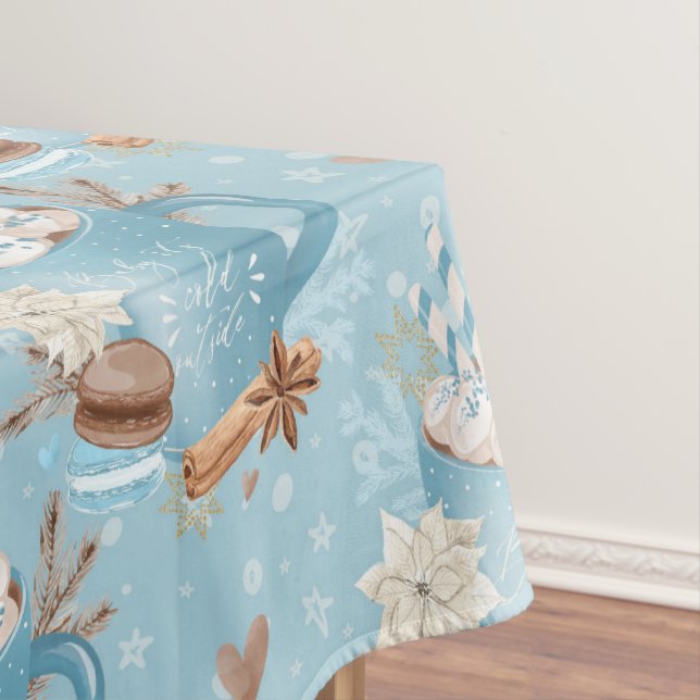 Weihnachtskost & Kakao & Schneeflocken Tischdecke (Beispiel)