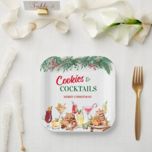 Weihnachtskost und Cocktails Feierabend Pappteller