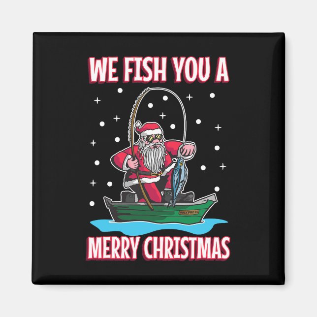 Weihnachtskostüm Fischer Angeln Lustig Cool San Magnet (Vorne)