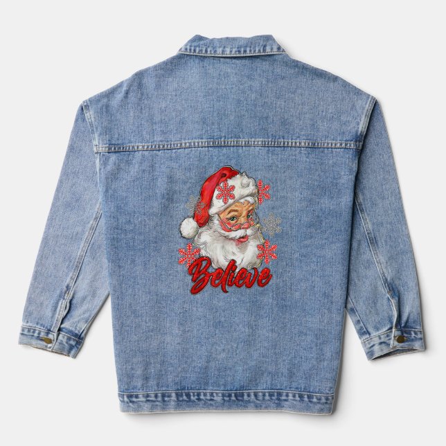 Weihnachtskostüm Glauben Weihnachtsmann Jeansjacke (Rückseite)