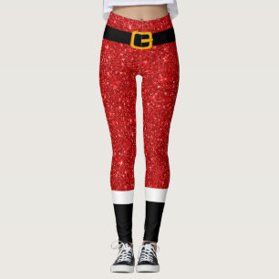 Weihnachtskostüm Glitzer Weihnachten Leggings
