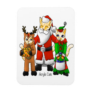 Weihnachtskostüm Shopping Family Cats Magnet