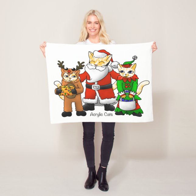 Weihnachtskostüme Einkäufe Familienkatzen Fleecedecke (Beispiel)