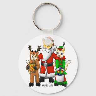 Weihnachtskostüme Einkäufe Familienkatzen Schlüsselanhänger