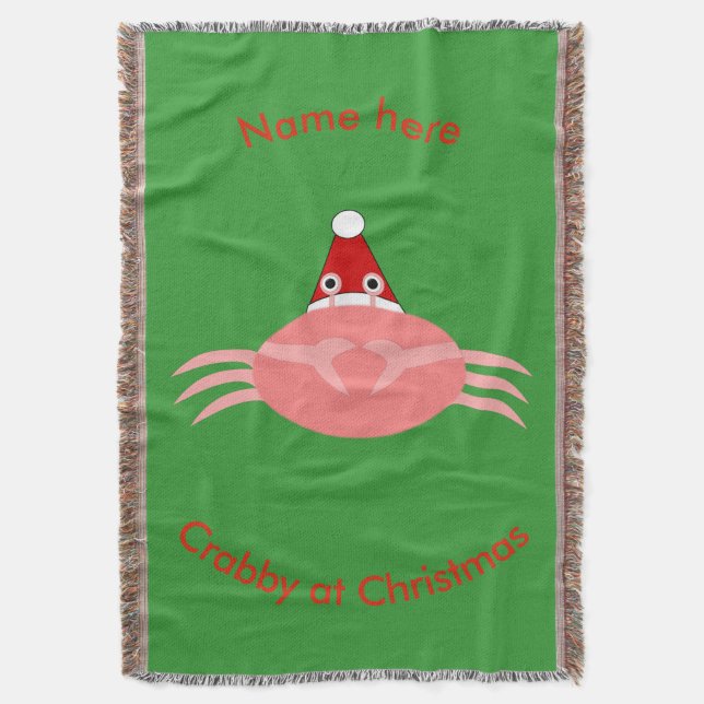 Weihnachtskrabbe Custom Throw Blanket Decke (Vorderseite Vertikal)