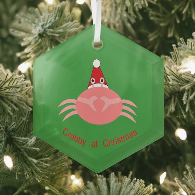 Weihnachtskrabbe Ornament Aus Glas (Insitu)