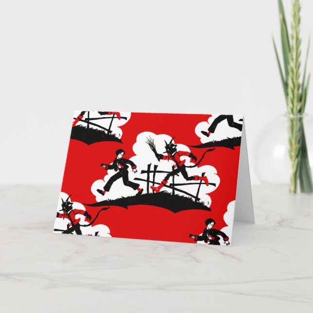 Weihnachtskrampf Feiertagskarte (Vorderseite)