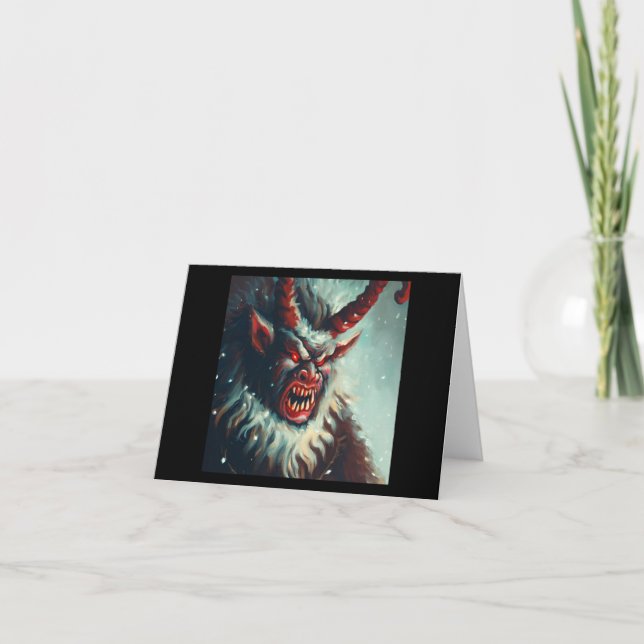 WeihnachtsKrampus 3 Feiertagskarte (Vorderseite)