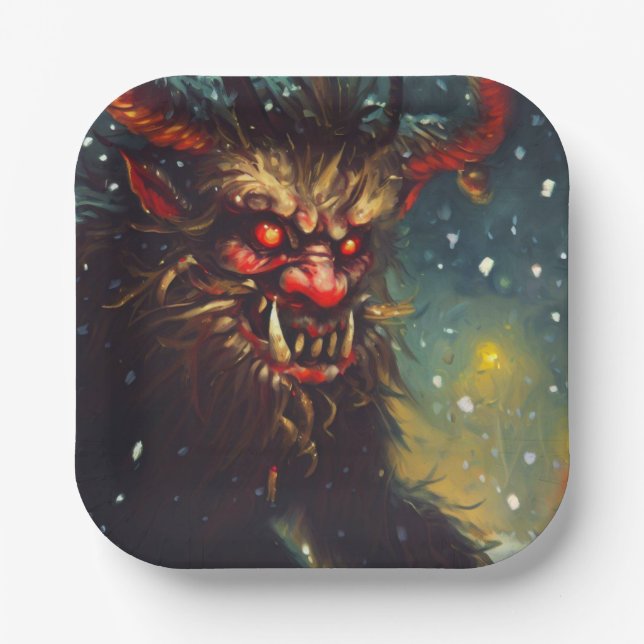 WeihnachtsKrampus 4 Pappteller (Vorderseite)