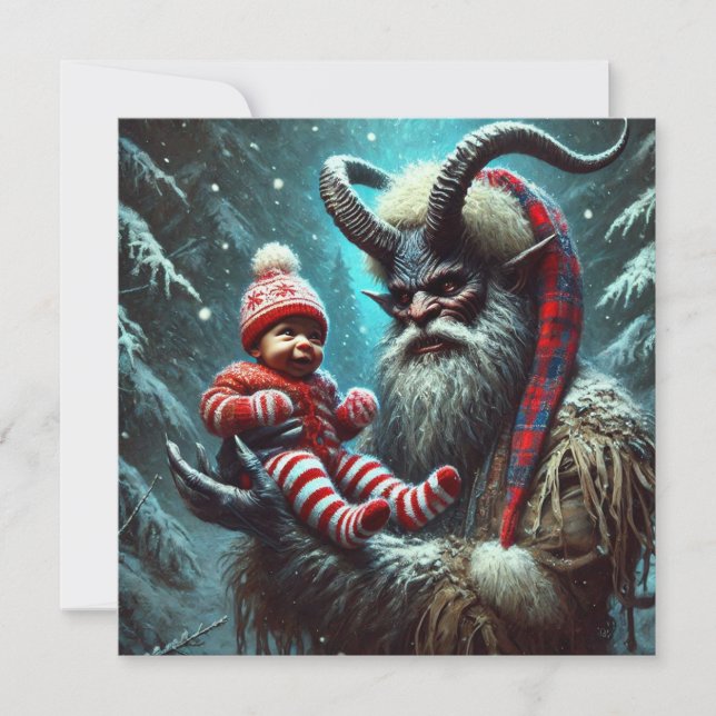 WeihnachtsKrampus Feiertagskarte (Vorderseite)