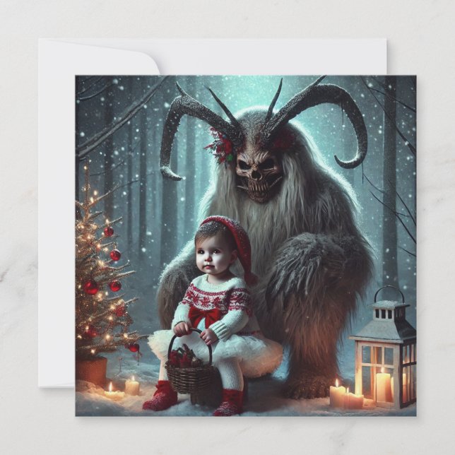 WeihnachtsKrampus Feiertagskarte (Vorderseite)