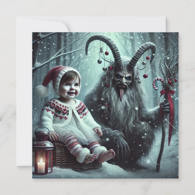 WeihnachtsKrampus Feiertagskarte (Vorderseite)