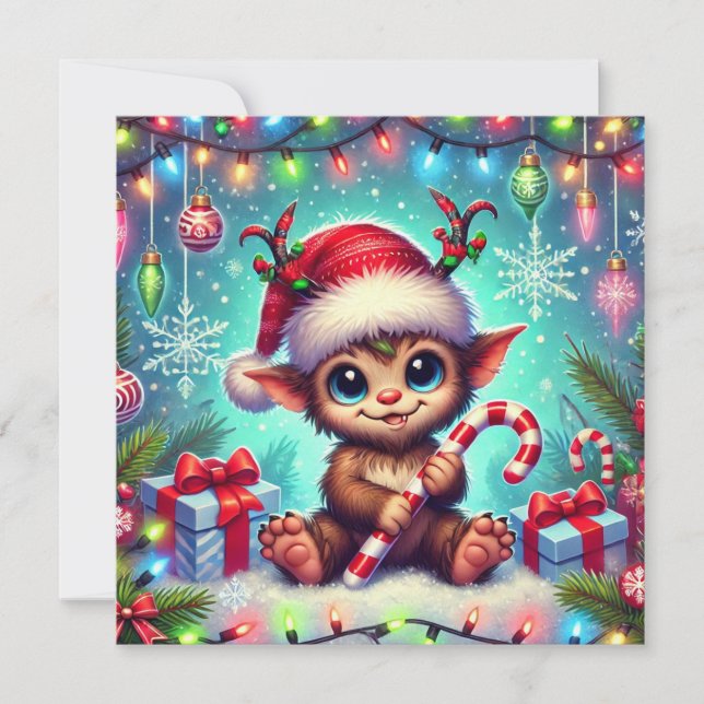 WeihnachtsKrampus Feiertagskarte (Vorderseite)