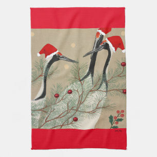 Weihnachtskrane Geschirrtuch