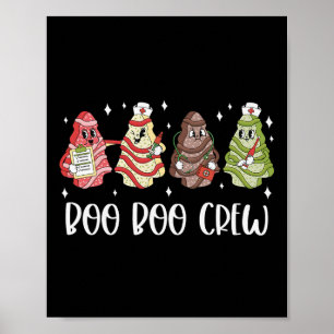 Weihnachtskrankenschwester Boo Boo Crew Baum Kuche Poster