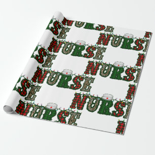 weihnachtskrankenschwester leoparden druck weihnac geschenkpapier